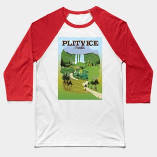 Plitvice Croatia Travel poster Baseball T-Shirt